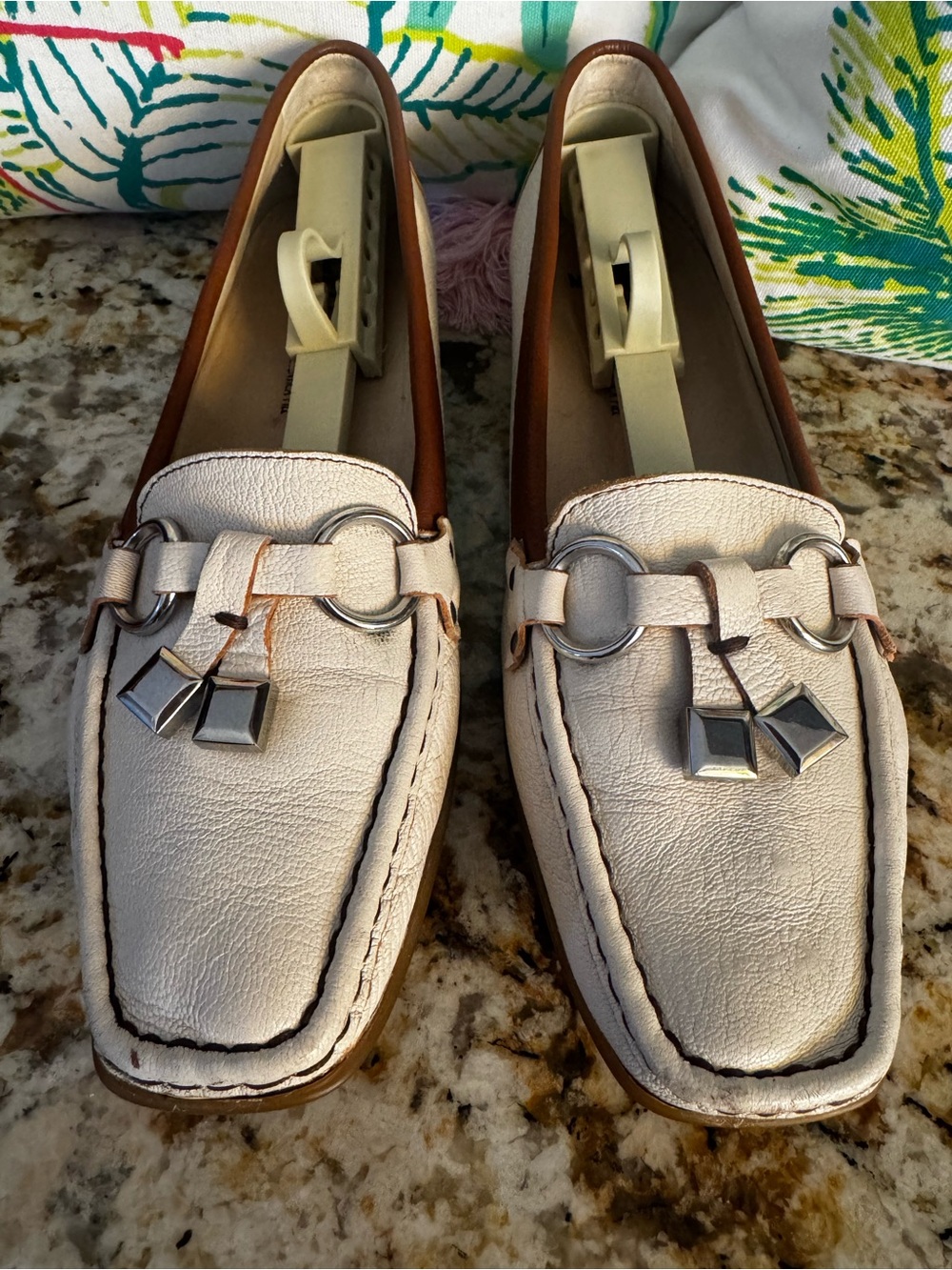 MEPHISTO Cool Air Genuine Leather square toe slip on Loafer